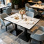 Marble Top Dining Table with Iron Base-1269582684
