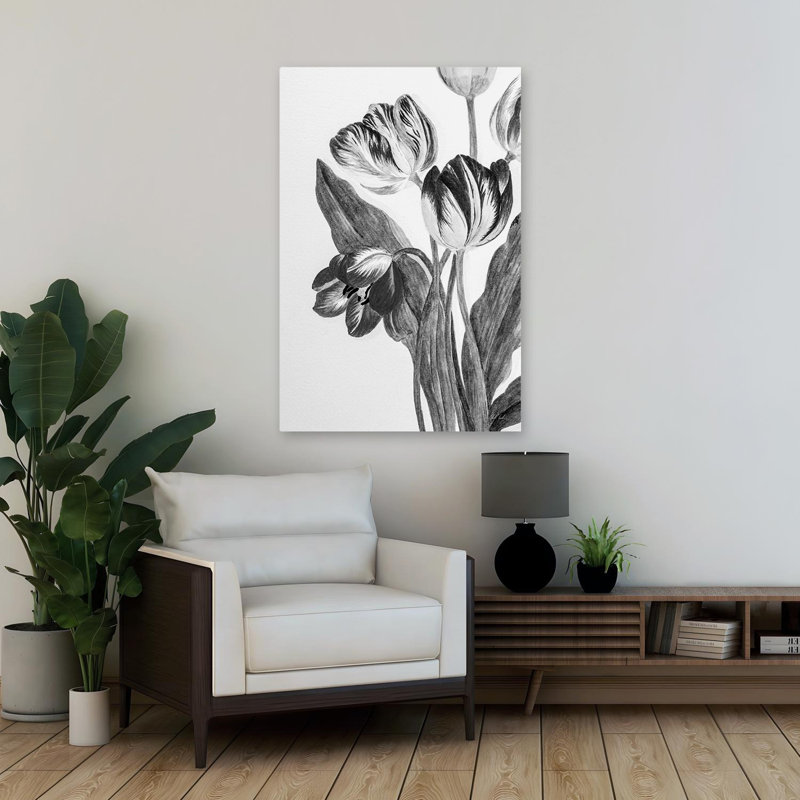 Minimalist Illustrated Tulip, 36" H x 24" W