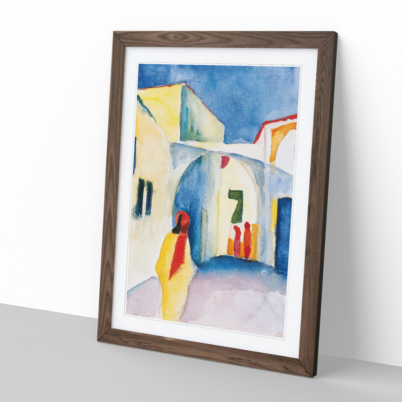 View into a Lane by August Macke - Framed Print, Walnut Framed, 65cm H x 48cm W x 2cm D