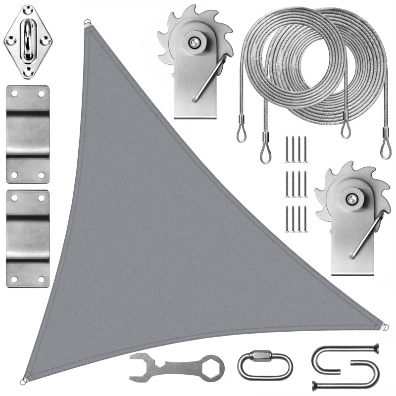 Toile d'ombrage imperméable Colourtree Triangle, 12 pi x 12 pi, gris