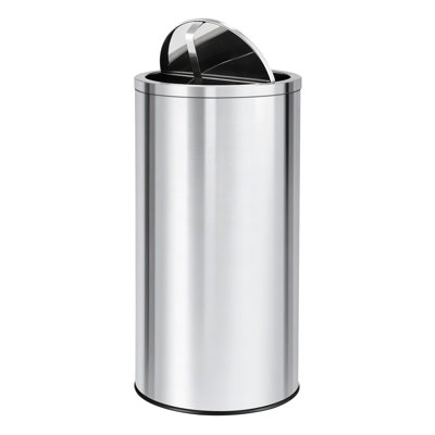 Poubelle en acier inoxydable 18,5 gallons avec couvercle pivotant, bac de recyclage intérieur avec seau intérieur amovible, poubelle résistante aux empreintes digitales pour la cuisine, le bureau et la maison