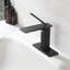Robinet de salle de bain en laiton à poignée simple 1 trou ou 3 trous, noir mat-120928212