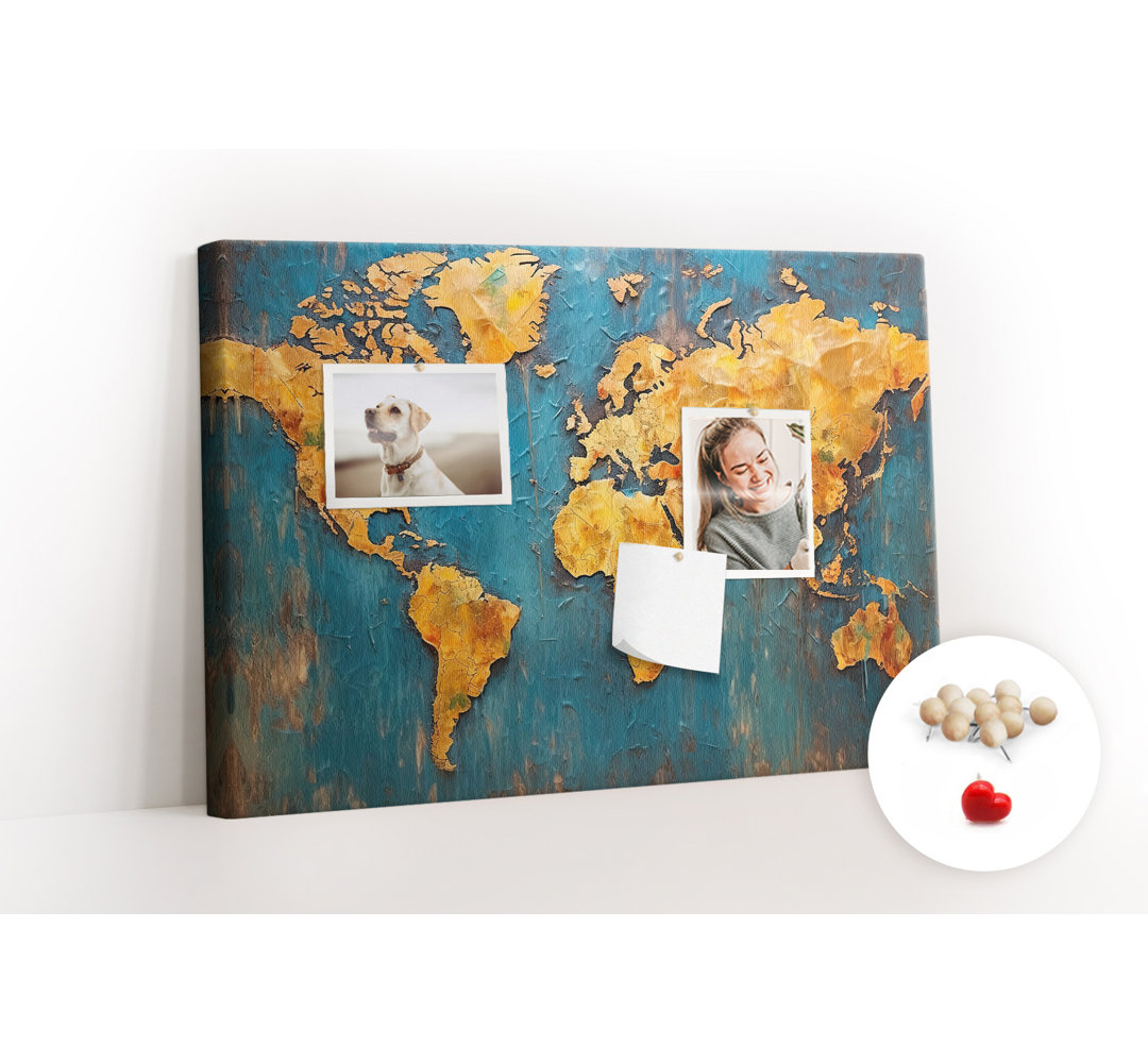 Wall Mounted bulletin board print wall art notice boards for office corkboard Decorative maps