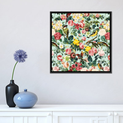 «Floral and Bird III» par Burcu Korkmazyurek, impression sur toile tendue