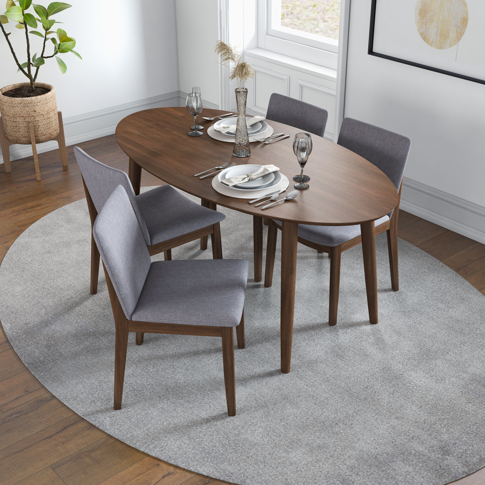 Oval dining set online for 4