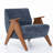 Kyajah 27.5" W Chenille Solid Wood Armchair-2022522510