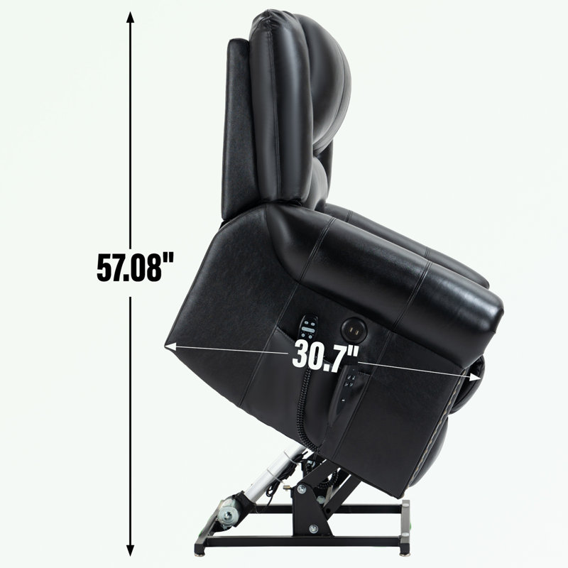Fauteuil inclinable électrique Eysan, Cuir noir