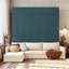 Grand lit escamotable mural avec canapé et tablettes, panneau vert, canapé beige