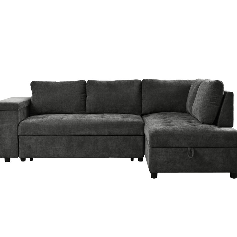 91,5 pouces en forme de L gris avec rangement caché et canapé-lit confortable - pour tout espace