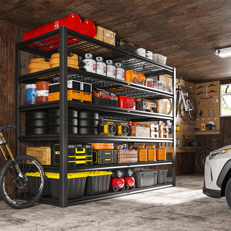 Étagères de rangement robustes en métal 3500 LBS, étagère en acier pour garage, H 84 po x l 55 po x P 25 po