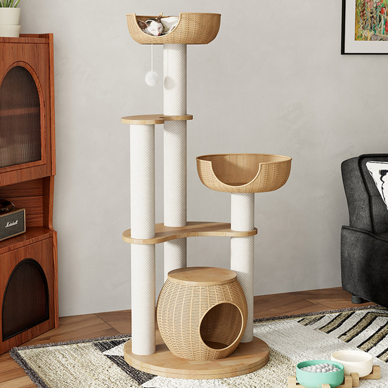 Arbre à chat 5 niveaux avec condons, perchoir, griffoirs