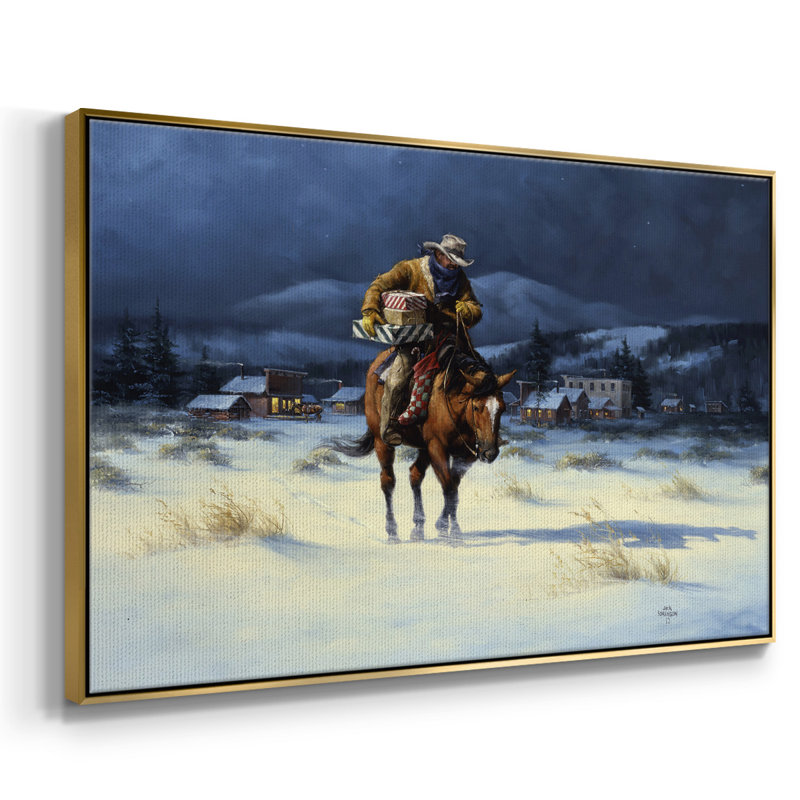 Ramener Noël à la maison, H 25 po x l 37 po x P 2 po, Toile avec cadre doré