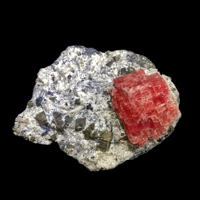 Sweet Home Rhodochrosite on Tetrahedrite and Quartz