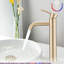 Robinet en or brossé pour lavabo de salle de bain - Grand lavabo monotrou à un trou
