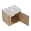 Meuble-lavabo de 36 po avec lavabo d'art en céramique, tablettes de rangement, meuble-lavabo en contreplaqué et mécanisme de fermeture en douceur - Scratch & Water, 45 poignées à bords inclinés