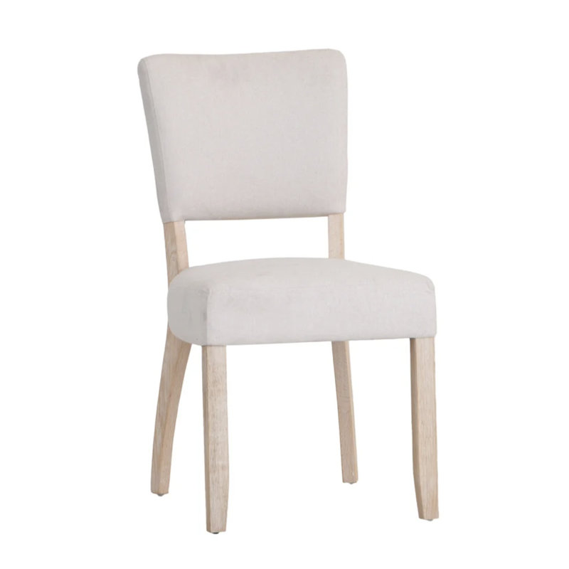 Fabric Upholstered Parsons Chair in Natural