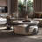 Light luxury rock plate round coffee table