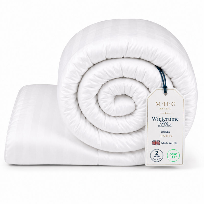 MHG Living Winter Microfibre Duvet 13.5 Tog with Breathable Hypoallergenic Hollowfibre - Available Single/Double/King/Super King
