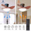 24' ' walnut small ceiling fan with lights and remote led 18w modern flush mount ceiling fan adjustable color,dc quiet motor low profile ceiling fan for bedroom kitchen dining patio,fcc