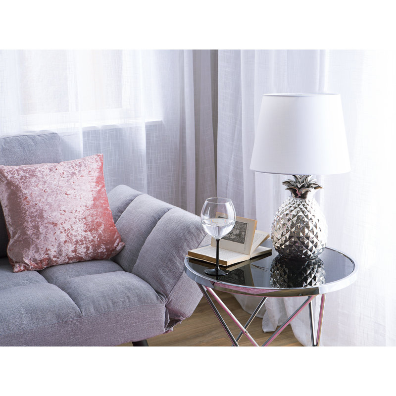 Addilynn Ceramic Novelty Lamp, Silver Base/White Shade