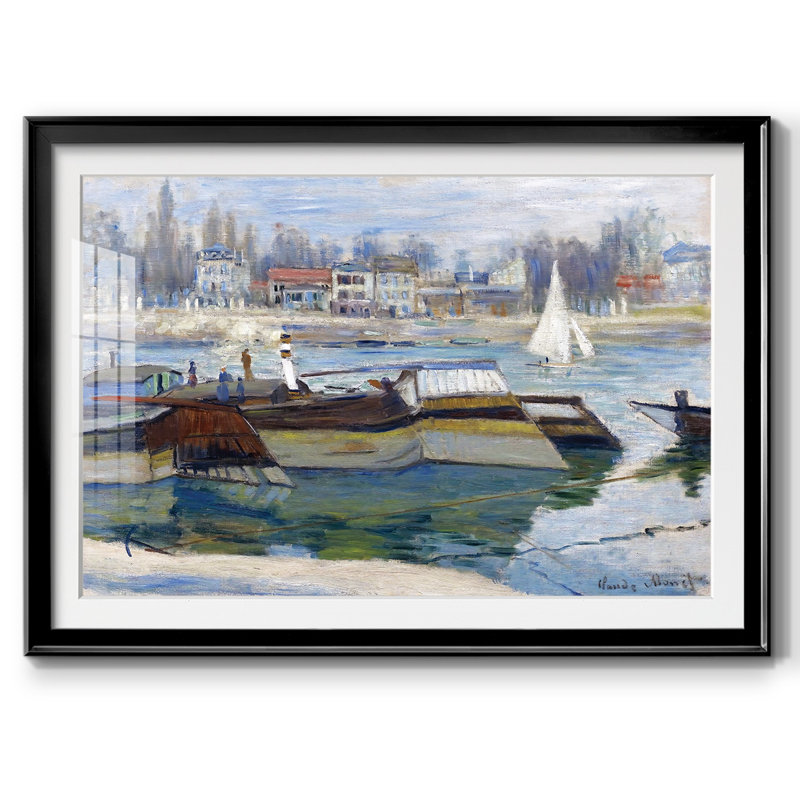 La seine à Asnières, 1873 03, Noir, H 19 po x l 27 po x P 1,5 po