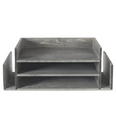Solid Wood 3-Tier Document File Organiser