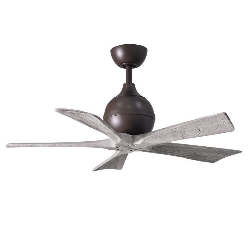 52" Irene 5-Blade Ceiling Fan with Wall Remote, Textured Bronze, Barn Wood, 42"