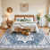 Machine Washable Non-Slip Blue Oriental Area Rug