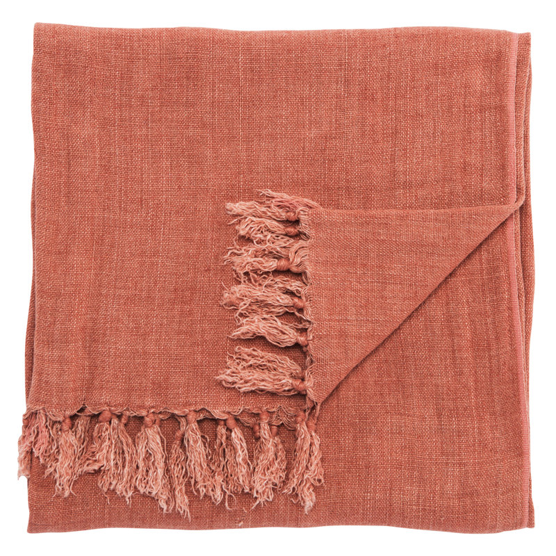 Nicholas Linen Throw, Red