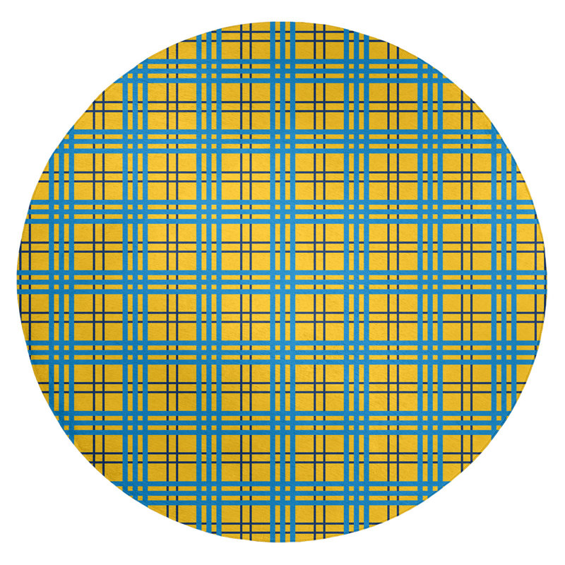 Plaid Indoor Rug, Round 5'
