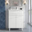 Meuble-lavabo de 24 po avec lavabo en céramique - Portes peu encombrantes et peu encombrantes?
