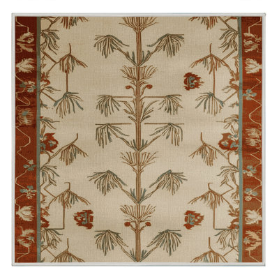 Machine Washable Art Deco Beige Area Rug