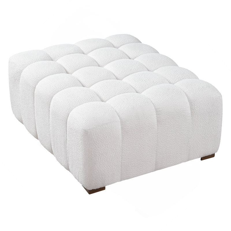 White Boucle Multipurpose Ottoman