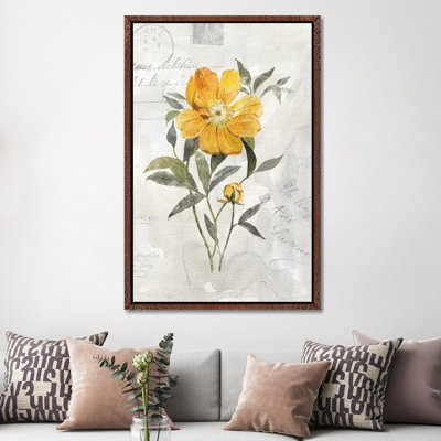 Canary Linen Peony by Carol Robinson - Print on Canvas
