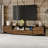 Rustic Modern TV Stand With Storage Cabinets And Open Shelves, Compatible With Tvs Up To 85 Inches