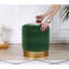 Pouf luxueux en velours vert foncé de 17,7 po x 15,7 po | 100% velours, 35 éponges orthopédiques, hauteur 6,0 po | Pieds en bois robustes, pouvant supporter jusqu'à 352 lb | Idéal pour les décors bohémiens et glamour, polyvalent et élégant-1218134033
