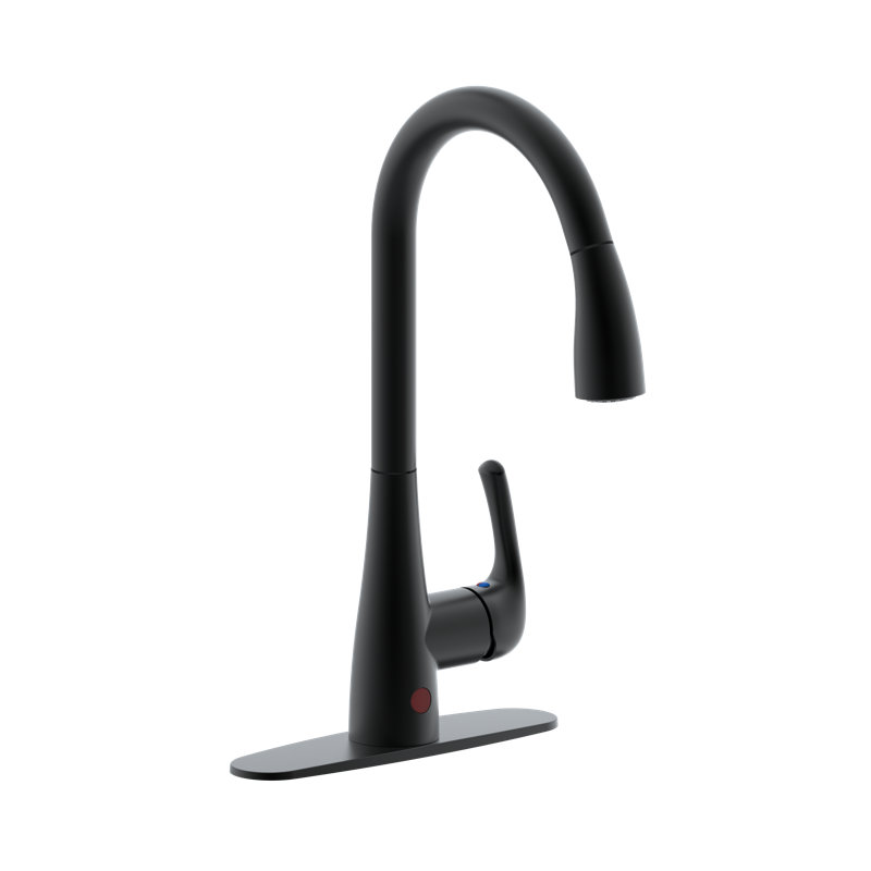 Westbrass Pull Down Spray Touch Kitchen Faucet, Matte Black