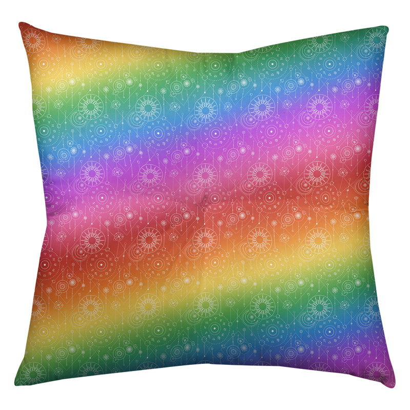 Coussin de sol carré Katelyn Elizabeth, 30 po x 30 po, Mauve / rouge / bleu