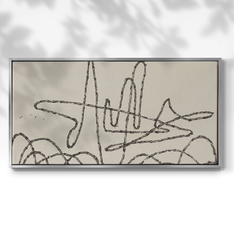 Série abstraite - CMVI - Toile tendue avec châssis encadré - Prêt à être accroché, Argent argent, H 21 po x l 41 po
