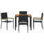 5 Piece Garden Dining Set Poly Rattan-450479879