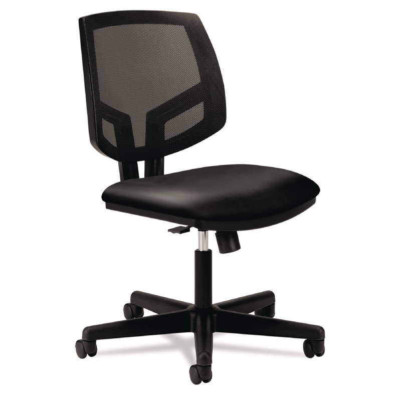 Black Mesh and Leather Adjustable Task Chair