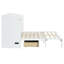 Lit escamotable double avec grands tiroirs de rangement - Lit mural pliable blanc pour petits appartements ou chambres d'amis-1089987350-1089987351