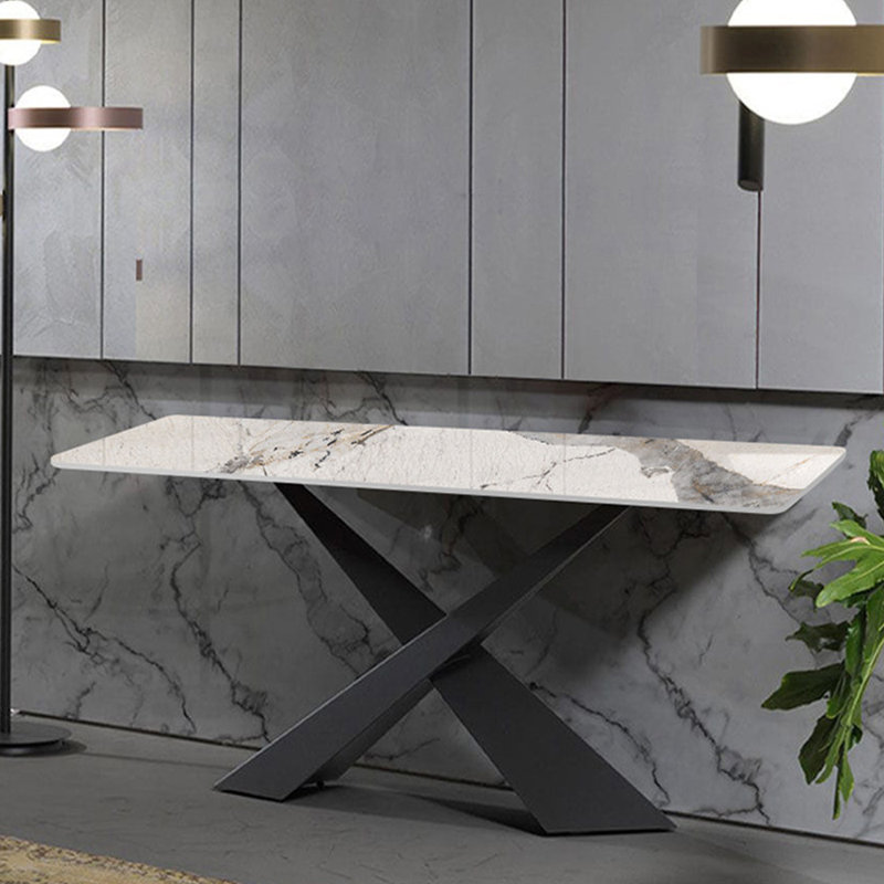 Console de style italien en pierre frittée., 31.5" H x 47.2" W x 15.7" D, Noir