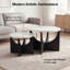 Ensemble de 2 tables basses gigognes rondes de 23,6 po, tables d'appoint en bois massif, peu encombrantes pour les petits salons et les appartements-1038374672