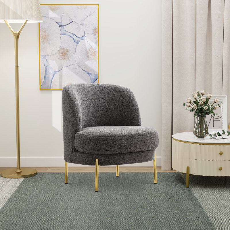 Chaise d'appoint rembourrée, Boucle gris