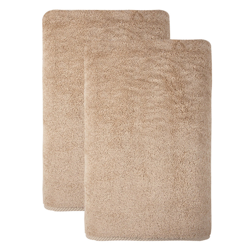 Dinis Luxury Turkish Cotton Bath Sheet Set, Warm Sand, Bath Sheet -2 Pack