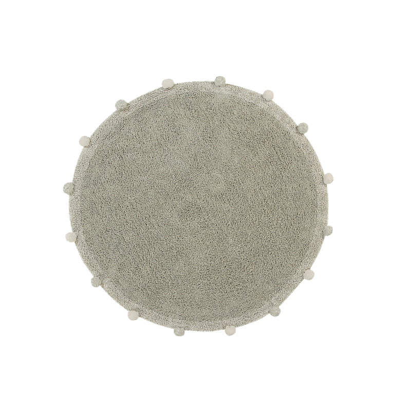 Tapis touffeté à la main de couleur unie en coton olive / naturel