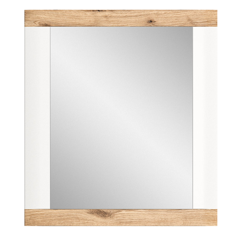 Tortez Framed Wall Mounted Accent Mirror White/Natural