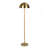 2-Light Floor Lamp, Gold Brass, Natural Rattan Tube , Double On/Off Pull Chain