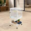 Cage à oiseaux en métal avec tablette de rangement et 4 roues universelles, grande cage mobile pour 2 ou 3 oiseaux-131655741